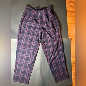 a new day Multi Plaid Tapered Trousers Size 4 NEVER WORN